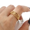 Immagine di 304 Acciaio Inossidabile Aperto Regolabile Anello Oro Placcato 1 Pz