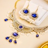 Bild von Königlicher Stil Schmuck Halskette Ohrringe Set Tropfen Quaste Bunt Zirkonia Imitat Perle 1 Set