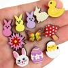 Picture of Wood Easter Day Ear Post Stud Earrings Multicolor Rabbit Animal 1.6cm