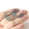 Immagine di Lega di Ferro Filigree Stamping Charms Tondo Multicolore Fiore Di Loto 27mm Dia, 10 Pz