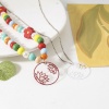 Immagine di Lega di Ferro Filigree Stamping Charms Tondo Multicolore Fiore Di Loto 27mm Dia, 10 Pz