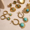 Immagine di Ipoallergenico Semplice & Casual Stile Bohemien 14k Vero Oro Placcato 304 Acciaio Inossidabile Orecchino Per Donne 1 Paio