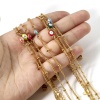 Immagine di 304 Acciaio Inossidabile Religione Catena Singolare Cavigliere Oro Placcato Multicolore Smalto a Doppia Faccia Tondo Malocchio 21.5cm lunghezza, 1 Pz