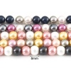 Bild von Muschel Perlen für die Herstellung von DIY-Charme-Schmuck Bunt Imitat Perle 8mm D., Loch:ca. 1mm, 39cm lang, 1 Strang 50 Stücke/Strang,