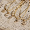 Bild von Umweltfreundlich Exquisit Stilvoll 18K Vergoldet 304 Edelstahl & Zirkon Schlangenkette Kette Buchstabe Message " A-Z " Anhänger Halskette Für Frauen Jubiläum 1 Strang