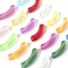 Bild von Acryl Perlen für die Herstellung von DIY-Charme-Schmuck Bunt Transparent gebogenes Rohr Bogen ca. 3.3cm x 0.8cm, Loch:ca. 1.4mm, 50 Stück