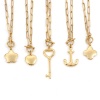 Immagine di 304 Acciaio Inossidabile Elegante Catena a Graffetta Collana Oro Placcato Cuore Fiore 49.5cm Lunghezza, 1 Pz