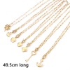 Immagine di 304 Acciaio Inossidabile Elegante Catena a Graffetta Collana Oro Placcato Cuore Fiore 49.5cm Lunghezza, 1 Pz