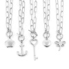 Immagine di 304 Acciaio Inossidabile Elegante Catena a Graffetta Collana Tono Argento Cuore Fiore 50cm Lunghezza, 1 Pz