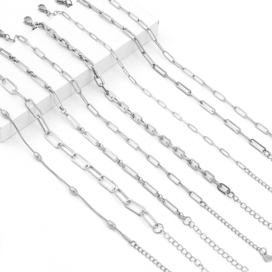 Picture of 304 Stainless Steel Link Chain Anklet Silver Tone 1 Piece