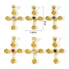 Immagine di Rame Religione Ciondoli Oro Placcato Croce Fiore Multicolore Cubic Zirconiae 3cm x 1.9cm, 1 Pz