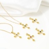 Immagine di Rame Religione Ciondoli Oro Placcato Croce Fiore Multicolore Cubic Zirconiae 3cm x 1.9cm, 1 Pz