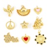 Immagine di Rame Charms Oro Placcato Rosso Cavallo Angelo Trasparente Cubic Zirconiae 1 Pz