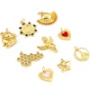 Immagine di Rame Charms Oro Placcato Rosso Cavallo Angelo Trasparente Cubic Zirconiae 1 Pz