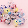 Bild von Glas Religiös Perlen für die Herstellung von DIY-Charme-Schmuck Abakus Bunt AB Farbe Böser Blick Evil Eye Transparent Facettiert ca. 10mm D., Loch: 1.3mm, 2 Stück