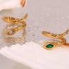 Picture of Eco-friendly Vacuum Plating Retro Stylish 18K Real Gold Plated 304 Stainless Steel & Cubic Zirconia Open Adjustable Snake Animal Rings For Women Birthday