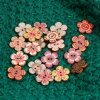Bild von Holz Ethnisch Knöpfe für Aufnähen Scrapbooking 2 Löcher Blumen Zufällig Mix Mit zufälligen Muster 50 Stück
