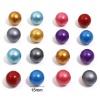 Bild von Silikon Perlen für die Herstellung von DIY-Charme-Schmuck Einzeln Loch Rund Bunt Metallisch Schimmernd 15mm D., Loch: 2.2mm, 10 Stück