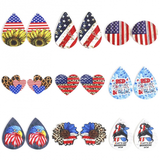 Picture of PU Leather American Independence Day Pendants Multicolor Flag Of The United States