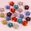 Bild von Muranoglas Perlen für die Herstellung von DIY-Charme-Schmuck Bunt Blume Blätter Emaille ca 15mm x 14mm, Loch:ca. 1.2mm, 5 Stück