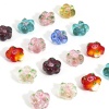 Bild von Muranoglas Perlen für die Herstellung von DIY-Charme-Schmuck Bunt Blume Blätter Emaille ca 15mm x 14mm, Loch:ca. 1.2mm, 5 Stück