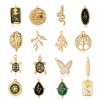 Bild von Umweltfreundliche Vakuumbeschichtung 304 Edelstahl Anhänger Schlange 18K Gold plattiert Blätter Emaille 1 Stück