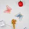 Bild von Terylen Insekt Bügelbild (Mit Kleber auf der Rückseite) DIY Scrapbooking Handwerk Bunt Schmetterling 3.9cm x 3cm, 2 Stück