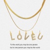Bild von Eco-friendly Vacuum Plating Stylish 18K Real Gold Plated Stainless Steel & Copper & Cubic Zirconia Snake Chain Initial Alphabet/ Capital Letter Message " A-Z " Multilayer Layered Necklace For Women