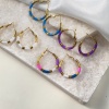 Bild von Eco-friendly Simple & Casual Hip-Hop Multicolor 304 Stainless Steel Enamel Hoop Earrings For Women Graduation