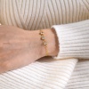 Bild von Eco-friendly Vacuum Plating Simple & Casual Exquisite 18K Real Gold Plated 304 Stainless Steel & Cubic Zirconia Link Chain Bracelets For Women Party