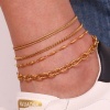 Bild von Eco-friendly Vacuum Plating Stylish Simple 18K Real Gold Plated 316L Stainless Steel Link Chain Anklet For Women