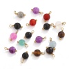 Immagine di 304 Stainless Steel & Stone Charms Gold Plated Multicolor Round 12mm x 16mm, 2 PCs