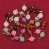 Immagine di 304 Stainless Steel & Stone Charms Gold Plated Multicolor Round 12mm x 16mm, 2 PCs