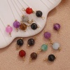 Immagine di 304 Stainless Steel & Stone Charms Gold Plated Multicolor Round 12mm x 16mm, 2 PCs
