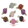 Immagine di 304 Stainless Steel & Stone Charms Gold Plated Multicolor Round 12mm x 16mm, 2 PCs