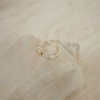 Bild von Edelstahl & Acryl Elegant Uneinstellbar Perlenringe 14K Gold Elastisch 1 Stück
