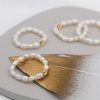 Bild von Edelstahl & Acryl Elegant Uneinstellbar Perlenringe 14K Gold Elastisch 1 Stück