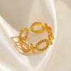 Immagine di Placcatura Sottovuoto Ecologica Semplice & Casual Stile Ins Colore Oro 18K 304 Acciaio Inossidabile Aperto Mani Cuore Anello Per Donne 1 Pz