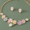 Picture of Stylish Jewelry Necklace Stud Earring Set Multicolor Butterfly Animal Daisy Flower