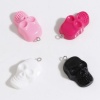 Bild von Harz Halloween Anhänger Schädel Bunt 3.4cm x 1.9cm, 10 Stück