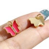 Immagine di Rame Insetto Charms Farfalla 18K Oro riempito Multicolore Smalto Trasparente Cubic Zirconiae 12mm x 10.5mm, 1 Pz