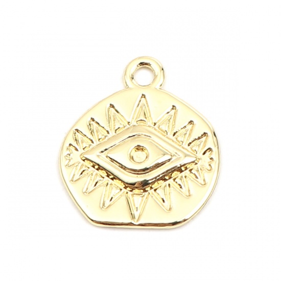Picture of Zinc Based Alloy Religious Charms Gold Plated Eye of Providence/ All-seeing Eye