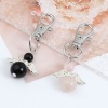 Picture of Zinc Based Alloy & Stone Religious Keychain & Keyring Silver Tone Black Angel 57mm, 2 PCs