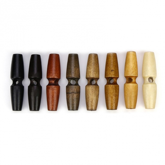 Picture of Wood Horn Buttons Scrapbooking Single Hole Multicolor