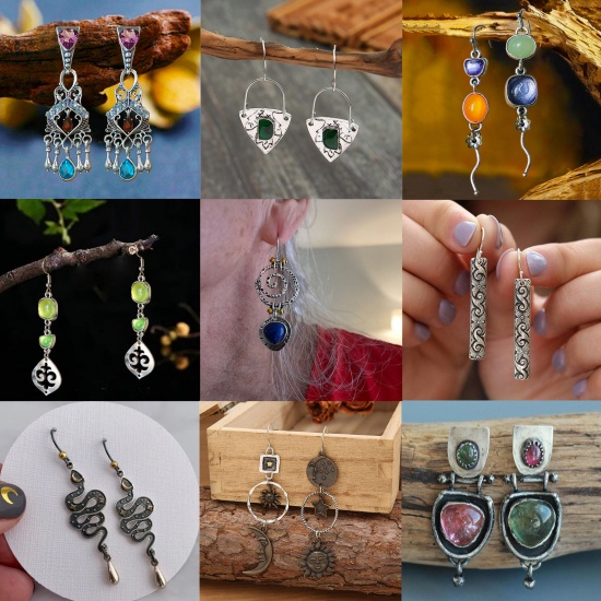 Picture of Boho Chic Bohemia Earrings Antique Silver Color