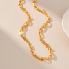 Bild von Umweltfreundliche Vakuumbeschichtung Stilvoll Einfach 18K Vergoldet Kupfer Schmuckkette Kette Halskette Für Frauen Party 1 Strang