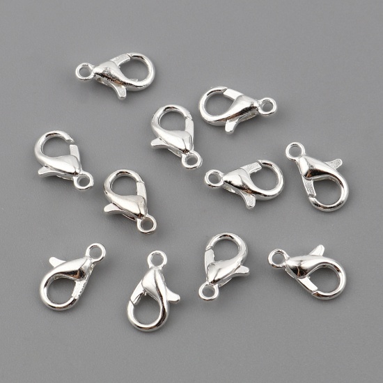 Bild von Zinklegierung Karabinerverschluss Versilbert 10mm x 5mm, 1000 Stück
