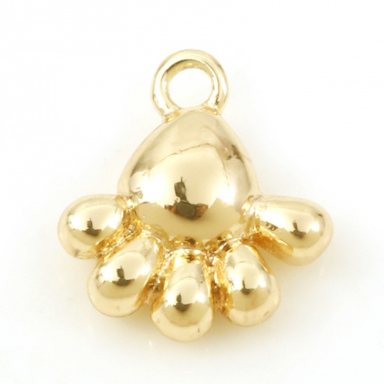 Immagine di Rame Charms Piedi Oro riempito 10mm x 9.5mm, 50 Pz