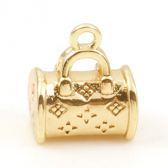 Immagine di Rame 3D Charms Borsa Oro riempito 11.5mm x 9.5mm, 50 Pz