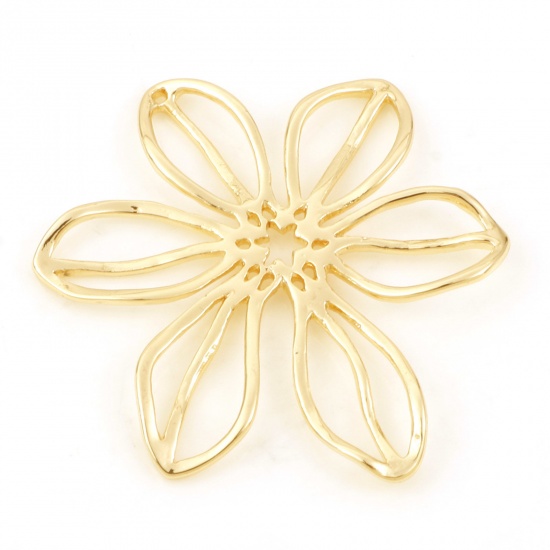 Immagine di Rame Ciondoli Fiore Oro riempito Fiore 3cm x 2.5cm, 50 Pz